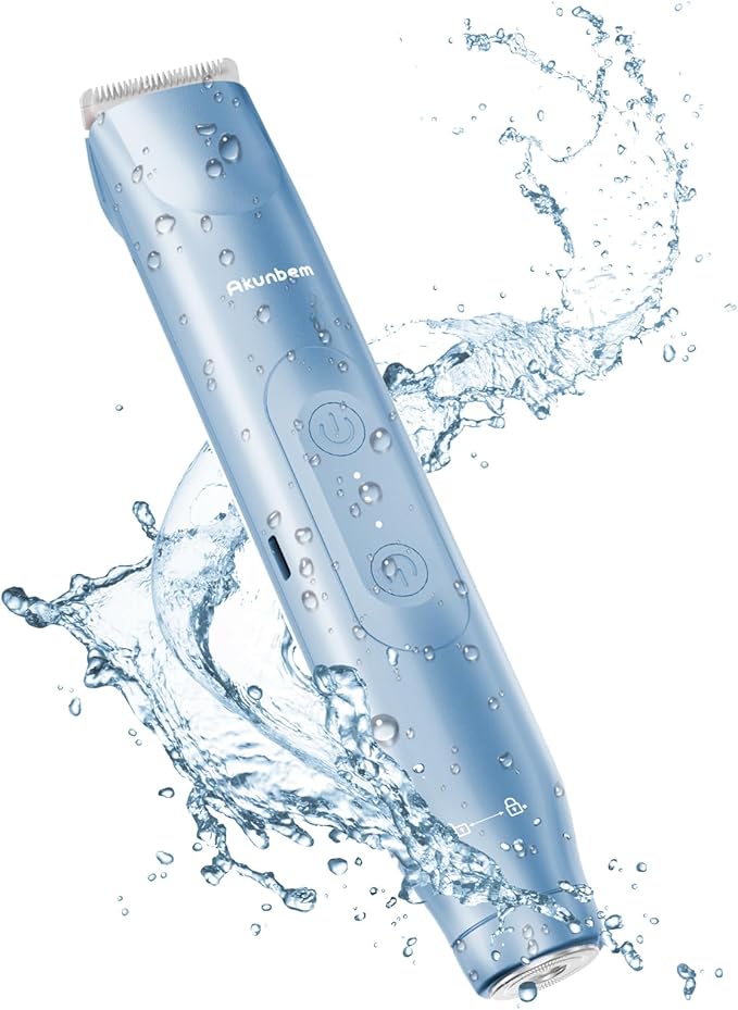 Bikini Trimmer for Women - 2 in 1 Electric Razors for Women - Dual Head Electric Shaver - IPX7 Waterproof Wet &amp Dry Use Body Hair Trimmer and Facial Hair Remover for Bikini Underarm Leg Arm