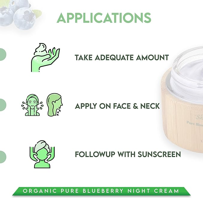 Shira Shir Organic Blueberry Night Cream for Nourished Wrinkle-Free Radiant Skin. Moisturizer Face Cream with Anti-Aging Formula keeps Skin Hydrated Facial Skin Care Product (15ml)
