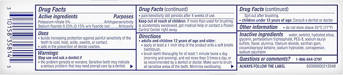 Sensodyne Clinical White Toothpaste Clinically Proven Whitening for Sensitive Teeth Stain Protector 3.4 oz x 3