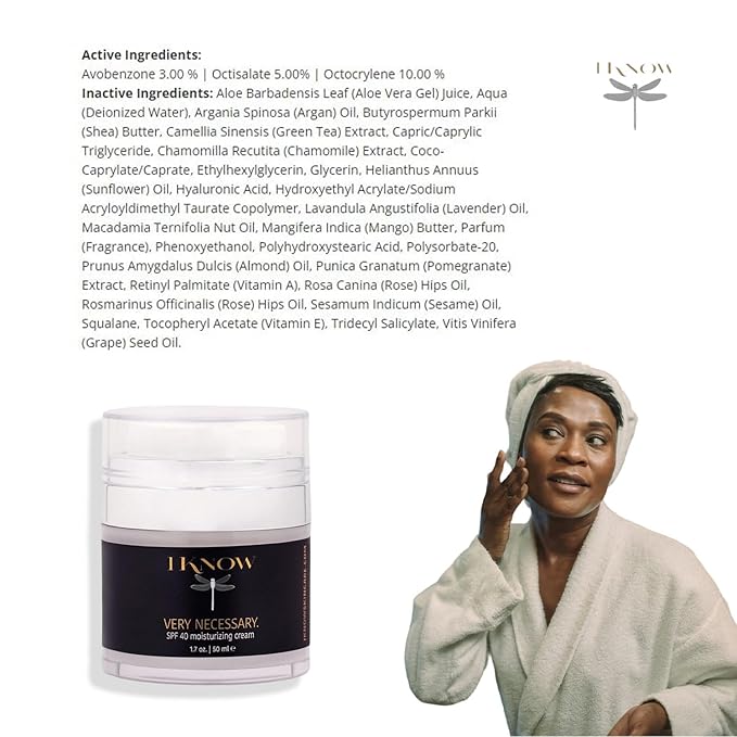 IKNOW VERY NECESSARY Broad Spectrum SPF 40 Skincare Sun Protection Cream for UV Protection Broad Spectrum SPF 40 Moisturizer Lotion for Pro-Aging Spf 40 Facial Moisturizer and Sunblock