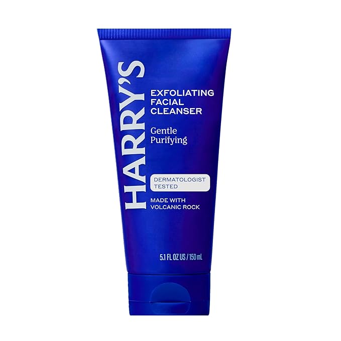 Harry's Exfoliating Face Wash for Men Gentle Facial Skin Care Products with Volcanic Rock Exfoliant Dermatologist Tested 5.1 Fl. Oz 3 Pack