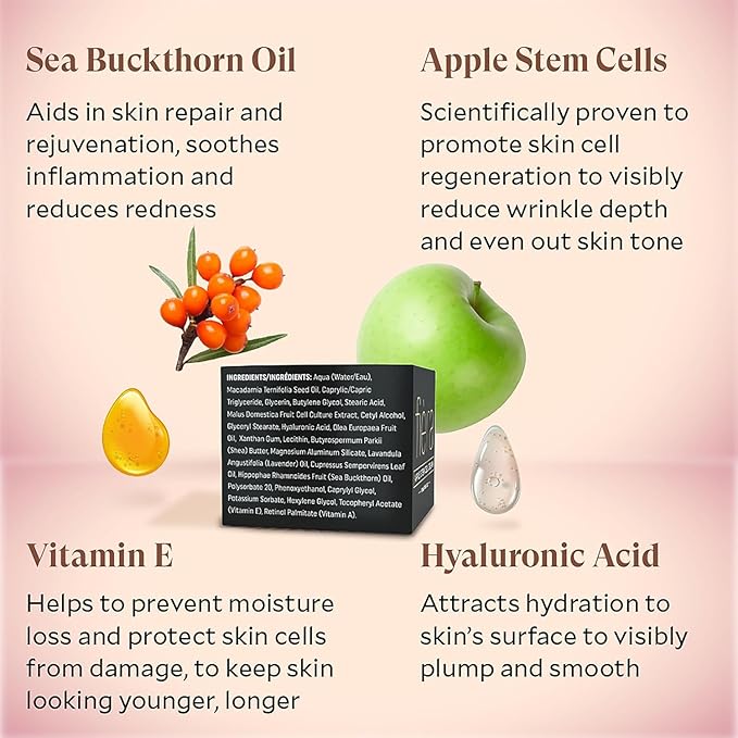 FI?RA 24-Hour Rejuvenating Face Cream with Apple Stem Cells - Anti-Aging Moisturizer for Mature Skin Day &amp Night Hydration Improves Skin Tone and Elasticity - 3.38 FL. OZ. / 100 ML (2 Pack)