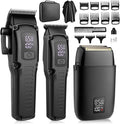 Professional Hair Clipper for Men 3 in 1 Hair Clipper Beard Trimmer and Electric Foil Shaver Set with LED Display Cordless Grooming Kit for Home Travel Barber Ideal Gift for Him