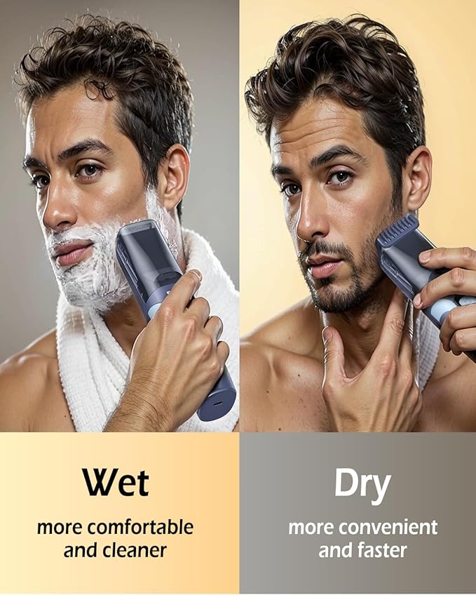 Beard Trimmer for Men Auto-Vaccum Rechargeable Electric Men Beard Trimmers with 2 Combs 1-20mm Adjustable Length Dial Waterproof Cordless Mustache Trimmer for Face Stubble