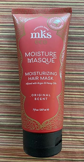 Earthly Body MKS eco Moisture Masque Original Scent - 7 oz - Hydrating Hair Mask - Revitalizes Dry Damaged &amp Distressed Hair - With Moroccan Argan Oil Hemp Seed Oil - Vegan &amp Cruelty Free