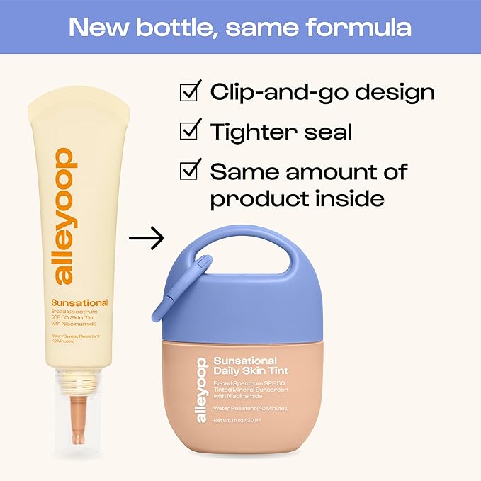 Alleyoop Sunsational Tinted Moisturizer SPF 50 for Face Broad Spectrum ? 100% Mineral Face Sunscreen with Jojoba Hydrating &amp Soothing Tinted Sunscreen Vegan &amp Cruelty-Free (Solar)