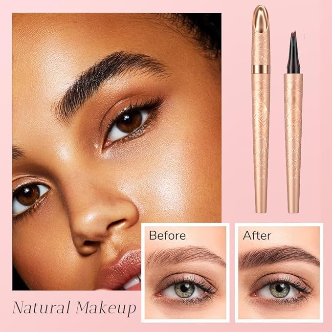 New Microblading Eyebrow Pen Waterproof Eyebrow Pencil Eye Brow Pen with 4 Tip Premium Natural Magic Eyebrow Makeup Fine Stroke Contouring Pencil Long-Lasting Stay on All Day (Grey)