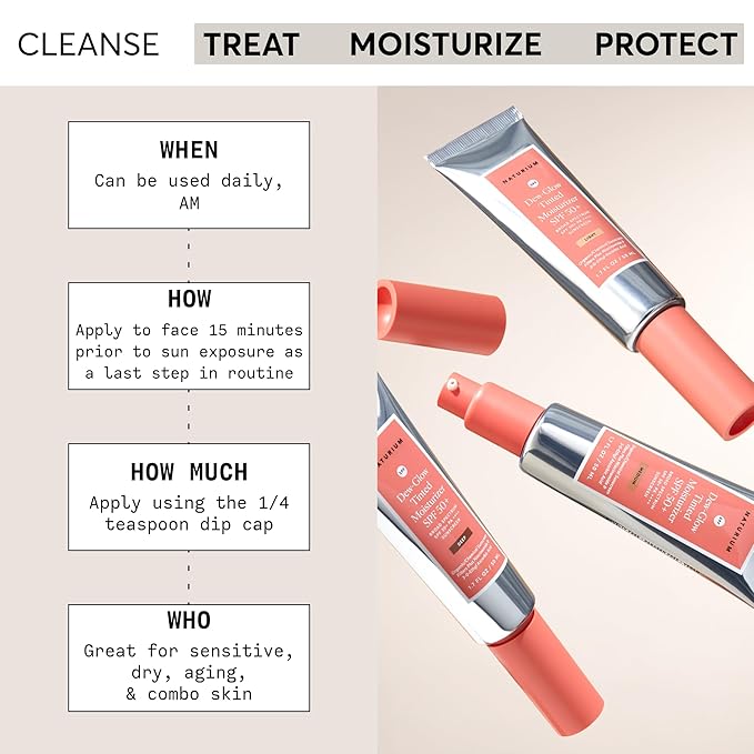 Naturium Dew-Glow Tinted Moisturizer SPF 50+ Light Daily Moisturizing Sunscreen &amp Face Primer with Tint Skin Protector with Dewy Finish 1.7 oz