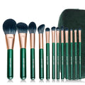 Natural Fiber &amp Goat Hair Makeup Brush Set Professional Combined Hair Makeup Brushes Set with Case by Luxury ENZO KEN Emerald Green Cosmetic Brushes Makeup Set Natural Bristle Makeup Brushes.