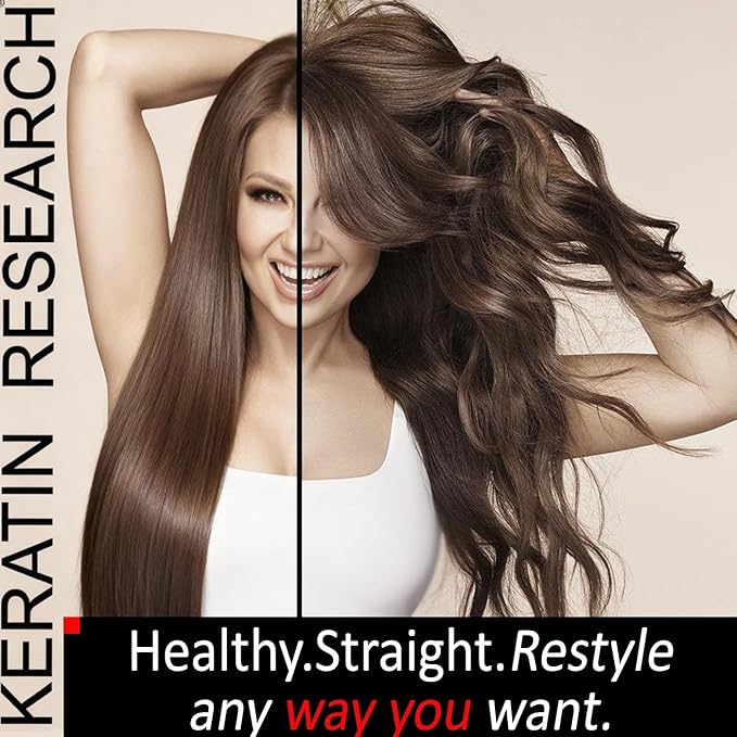KERATIN RESEARCH Instant Keratin Hair Treatment Express Formula Straightens Smooths Repairs 4-6 Months Professional Grade Results at Home/Salon