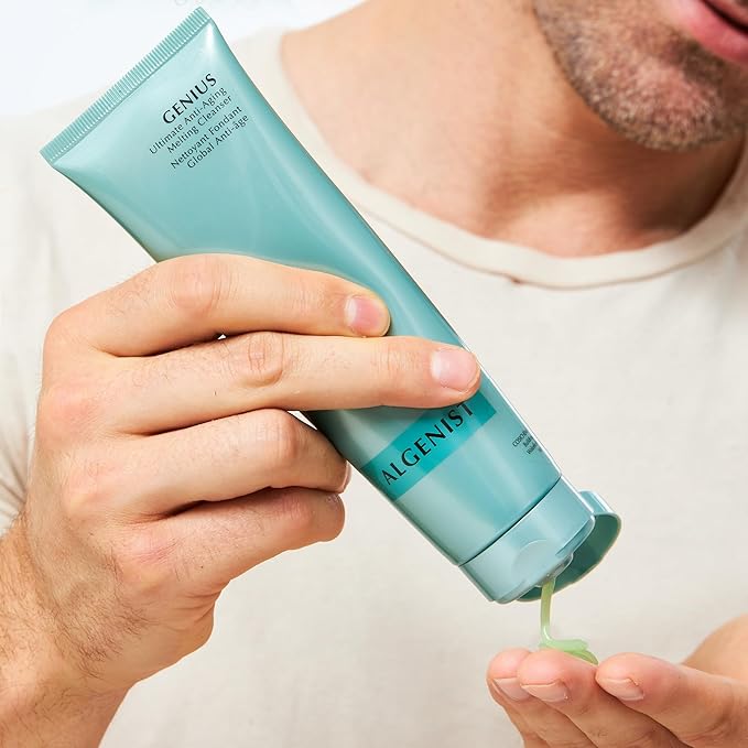 Algenist GENIUS Ultimate Anti-Aging Melting Facial Cleanser - Milky Cleanser + Makeup Remover with Avocado Oil Alguronic Acid and Microalgae Oil - Nourishes Skin + Improves Radiance (5 oz)