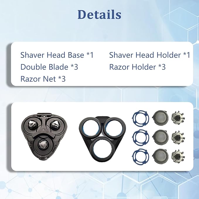 Ruixin Replacement Complete Head for Philips Shavers Series 5000/6000OEM SH50 MultiPrecision Blades Upgrade Head for SH50 Electric Shavers