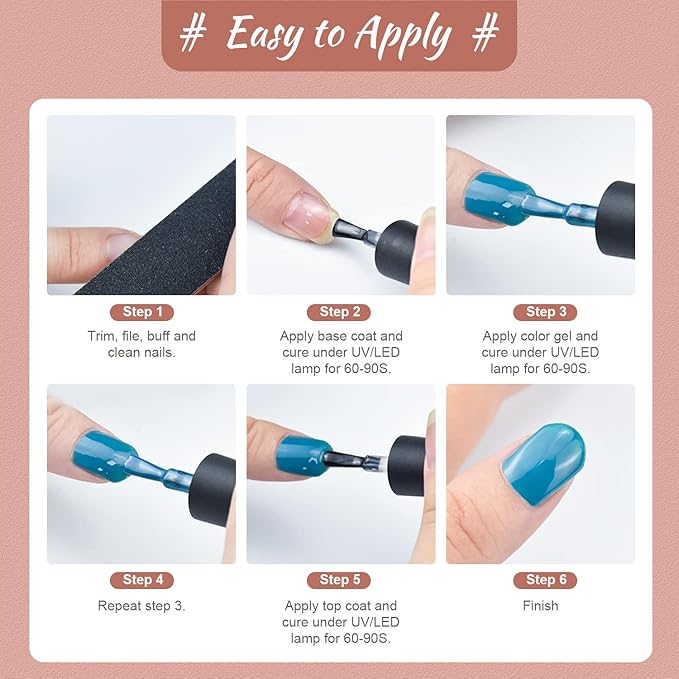 JODSONE Gel Nail Polish Kit with U V Light 32 Color Soak Off Base&ampTop Glitter Coat Gel Polish for DIY Manicure Lovers
