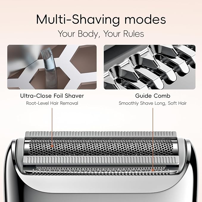 yoose Electric Razors for Women IPX7 Alloy Body Bikini Trimmer for Women (USB-C Trimmer Comb Multi Shaving Modes) Portable Size Radiant Gold