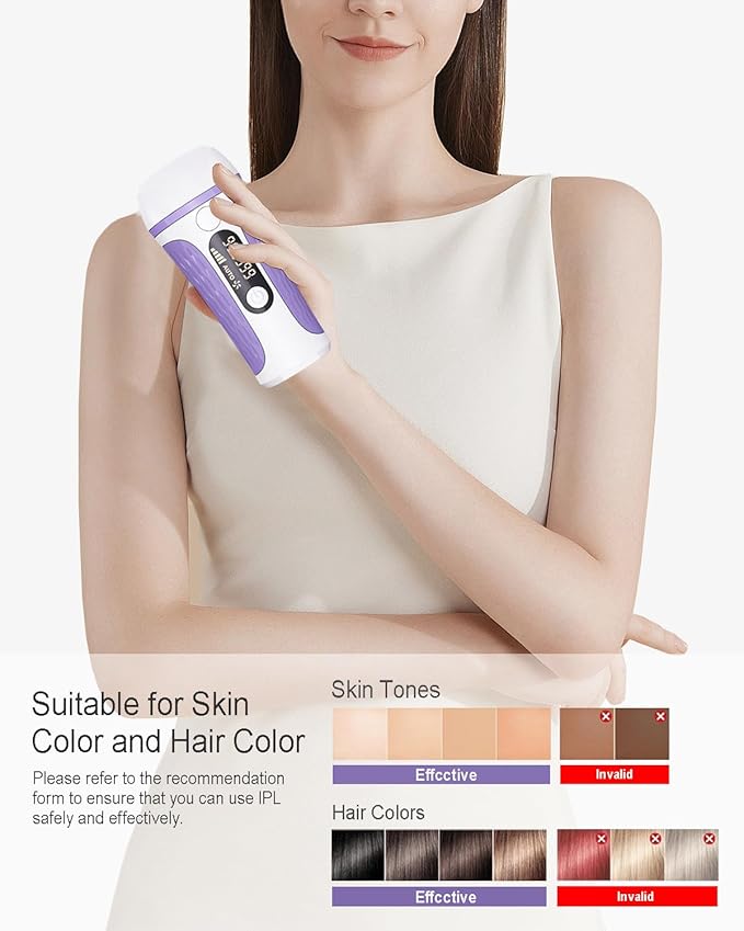 IPL Laser Hair Removal Device Permanent for Women &amp Men 999999 Flashes Safe Effective Lasting Hair Remover Alternative to Salon for Face Arms Armpit Legs Bikini Area Whole Body Home Treatment