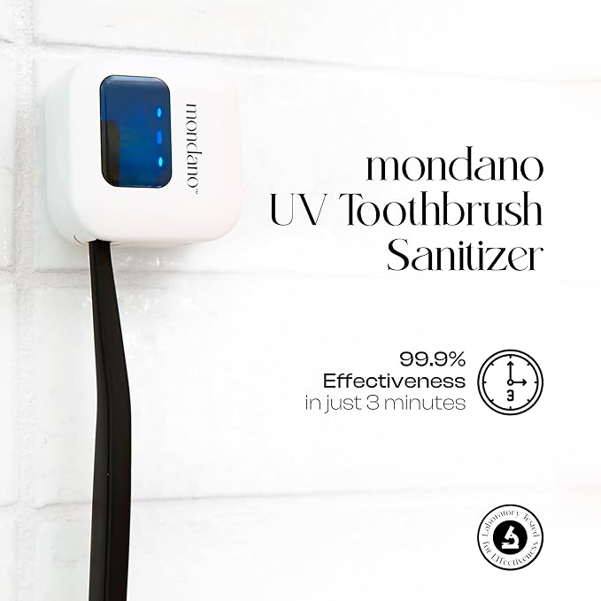 Mondano UV-C Toothbrush Sanitizer and Holder Toothbrush Case - Manual/Electric Toothbrush Cover for Any Toothbrush Head - Rechargeable Toothbrush Travel Case Tooth Brush Cover Cap for Home