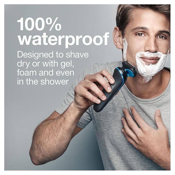 Braun Series 5 5049cs Electric Shaver with Charging Stand Beard Trimmer Face Shaver Wet &amp Dry Rechargeable Cordless Foil Shaver Blue
