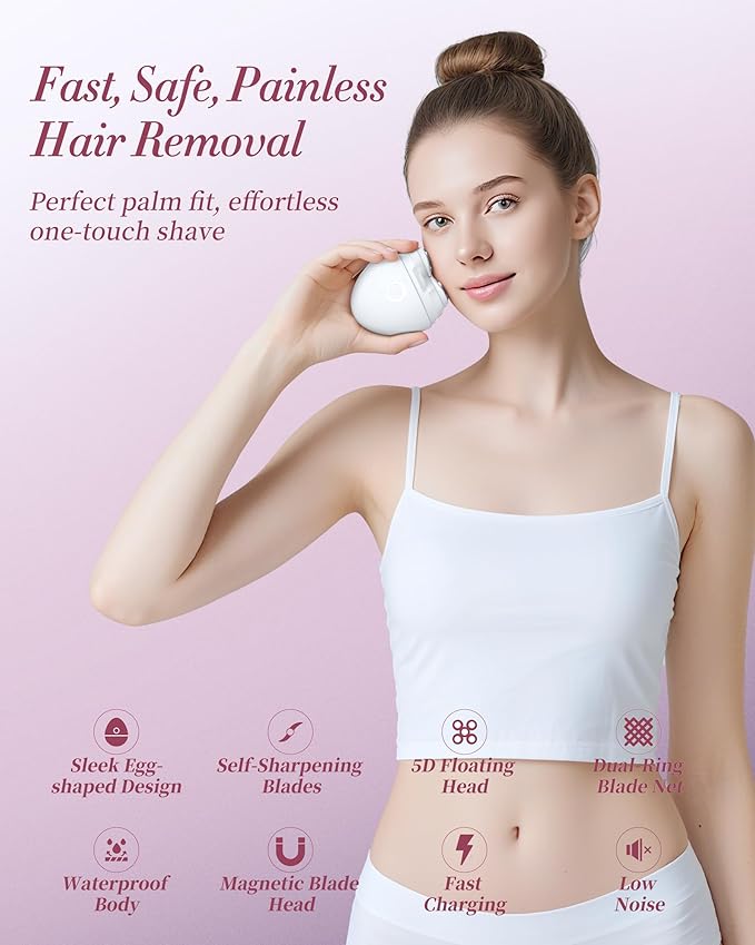 Electric Razors for Women - Magnetic 5D Floating Painless Shaver Cordless Rechargeable Hair Remover IPX6 Waterproof Wet Dry Shaving for Legs Bikini Face Underarm Arm (Gun Glossy)