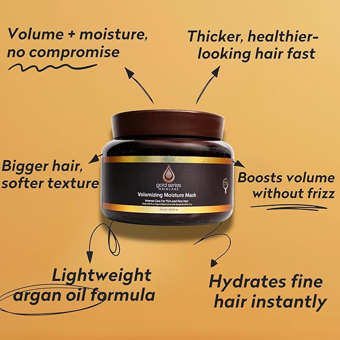 Gold Series Deep Conditioning Hair Mask - Moisturizing Treatment with Argan Oil for Dry Damaged Hair Volumizing Conditione (18.6 Oz)