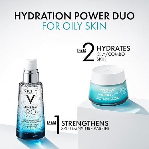 Vichy Mineral 89 Fragrance Free Cream Moisture Boosting Cream with Hyaluronic Acid Daily Face Moisturizer Available in 3 Formulas For All Skin Types Dry &amp Sensitive Skin &amp Mattifying for O