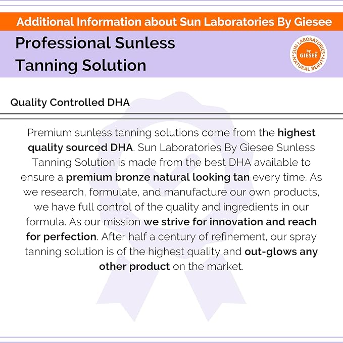 Sun Laboratories By Giesee Ultra Dark Spray Tan Solution 1/2 Gallon - Professional Sunless Tanning Spray for Airbrush Tan Self Tanner Mist Sun Tanning Lotion Fake Tan