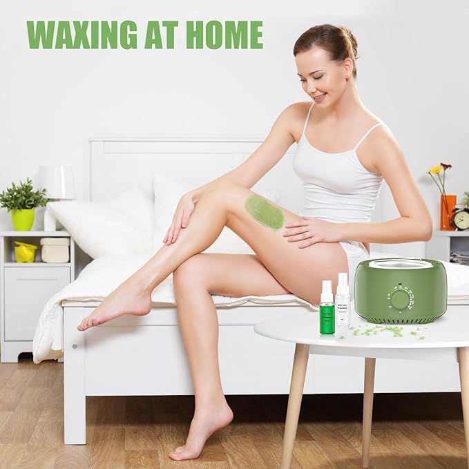 Waxing Kit - Wax Warmer for Hair Removal Hard Wax Kit with 14oz 5 Bags Hard Wax Beans for Full Body Legs Face Eyebrows Bikini Brazilian Waxing Kit for Women Men