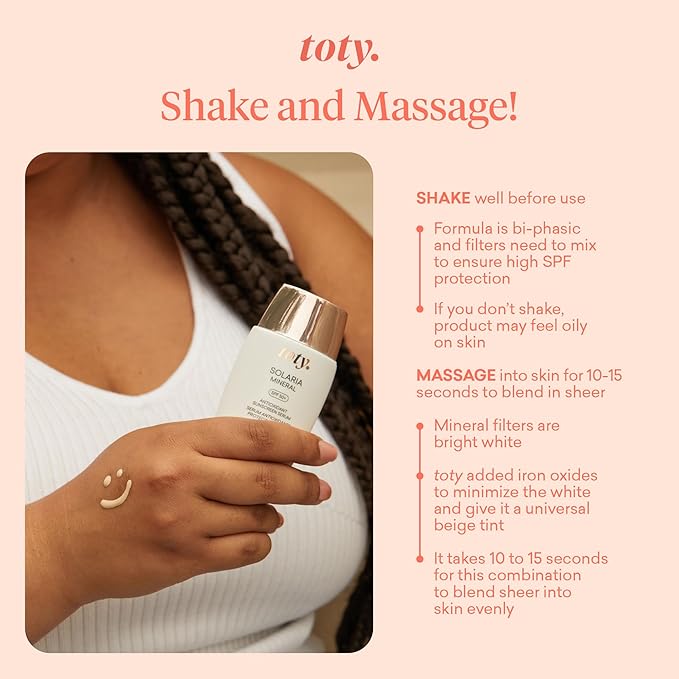 Toty by Sofia Vergara - Solaria Mineral SPF 50+ Antioxidant Sunscreen Serum - Mineral Tinted Face Sunscreen - Broad Spectrum - Universal Tint - Ultra Fluid and water resistant - Tavel size (1 fl Oz)