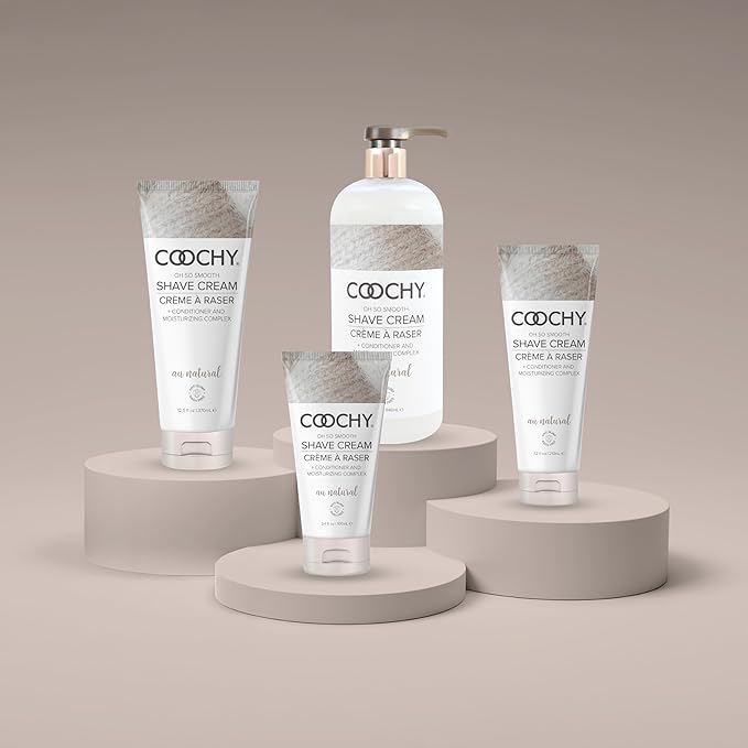 Coochy Shave Cream - Moisturizing Shave Lotion - Gentle Intimate Shaving Cream - For Bikini Area Underarms Legs &amp More - Rash-Free Hydrating Formula - Au Natural 32 oz