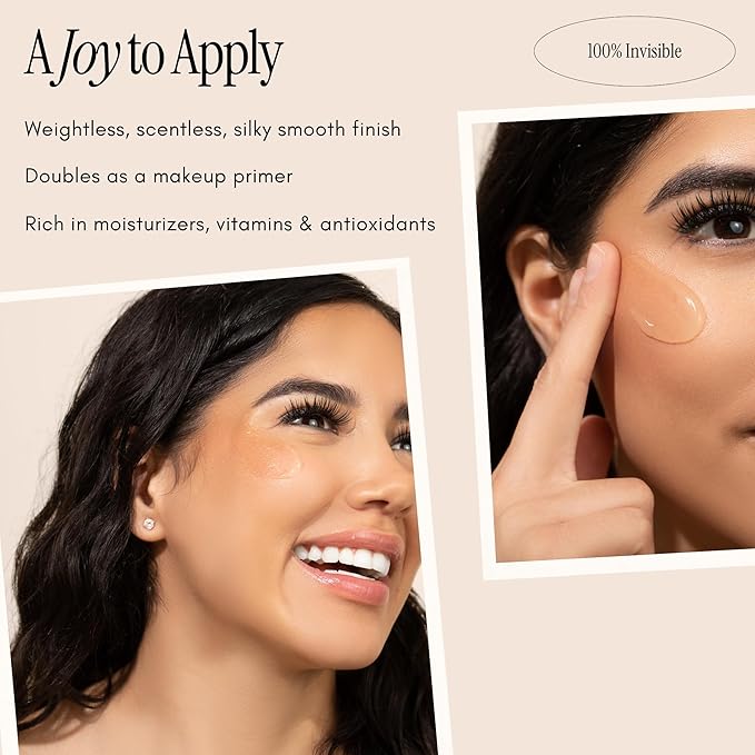 100% Invisible Daily Face Moisturizer with SPF 40 + Hyaluronic Acid + Vitamin C Weightless Scentless Primer - For All Skin Skin Tones - 1.7 fl oz