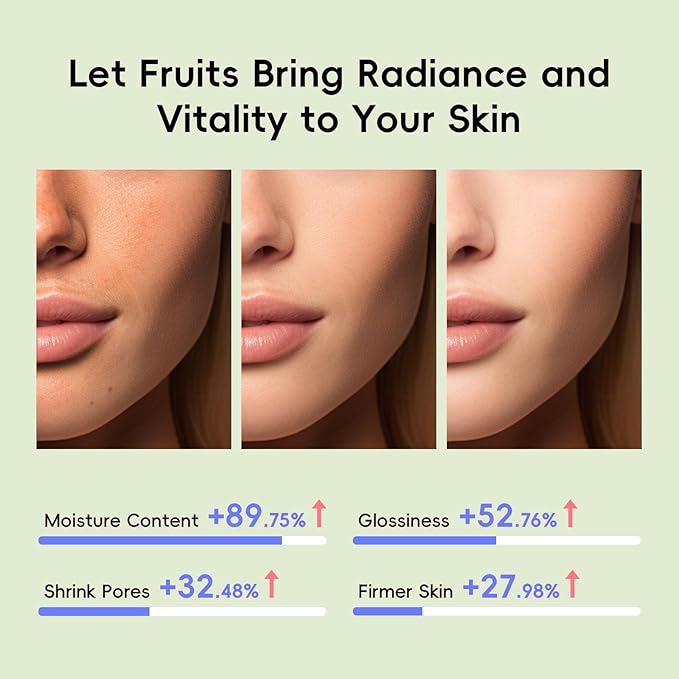 Fruit Skin Care for Teens 5 Daily Routine Beauty Skin Care Sets - Exfoliation Smooth Clean Oil Control Firm Hydrate Glow Up Skincare Gift Set for Girls Women Facial Travel Set for All Skin