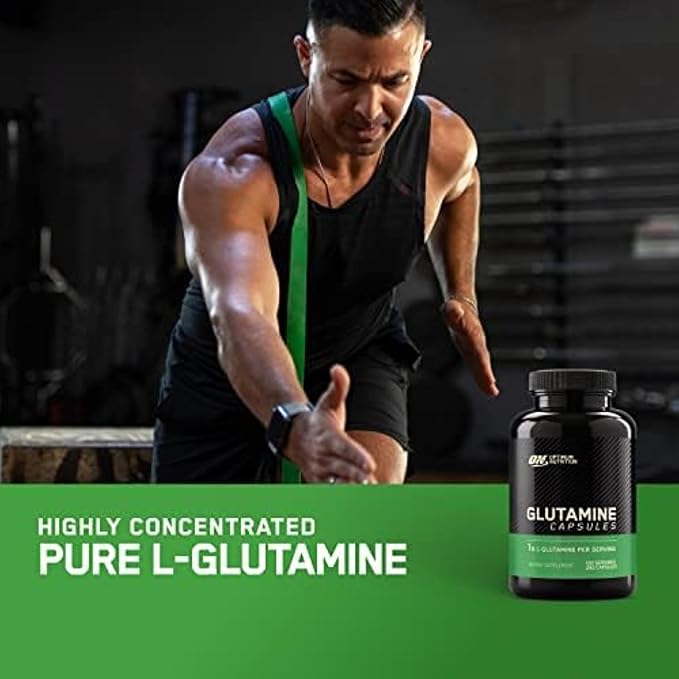 Optimum Nutrition L-Glutamine Muscle Recovery Capsules 1000mg 240 Count (Package May Vary)