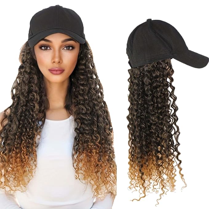 Hat Wig Baseball Cap Wig Extensions Adjustable Wig Hat Attached African Kinky Curly Hairpiece Braiding wig