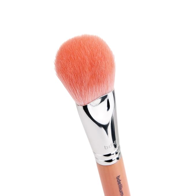 Bdellium Tools Professional Makeup Brush - Pink Bambu Series 968 BDHD Phase II Small Foundation/Contour - With Soft Synthetic Fibers For Versatile Application &amp Blending (Pink 1pc)
