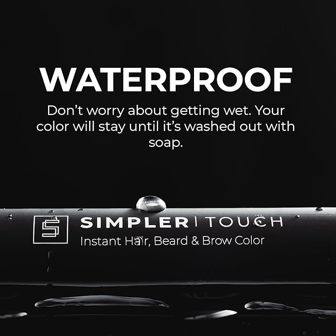 Simpler Hair Color Touch Up Temporary Beard Dye for Men for Gray Hair Coverage - Natural Clean Ingredients - Hypoallergenic Reusable Instant Beard Dye for Sensitive Skin (Medium Brown)