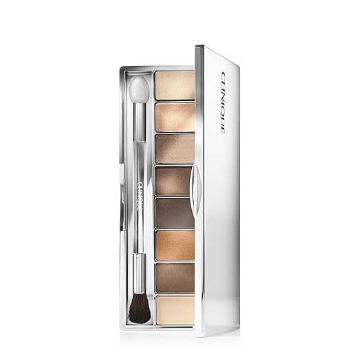 Clinique All About Shadow Eye Shadow Palette 8 Silky + Buildable Shades | Black Honey Pink and Nude Honey | Safe For Sensitive Eyes