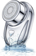 Mini Electric Shaver Men's Travel &amp Office Silver Waterproof USB Rechargeable 8000rpm 25 Blades
