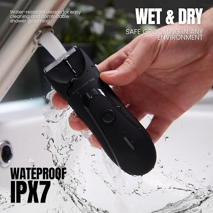 Dual-Head Electric Body Hair Trimmer for Men &amp Women Waterproof Groin &amp Bikini Shaver Wet/Dry Groomer with Replaceable Ceramic BladesUSB Recharge Dock Hygiene Razor for Full-Body Use