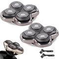 2 Pack Head Shaver Replacement Heads Compatible with Pitbulls Gold PROSilver PRO Platinum PROButterfly Kiss PRO - Hypoallergenic Stainless Steel Shaver Foil Replacement - 4D Floating Blade