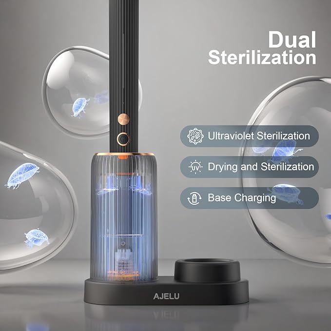 Sonic Electric Toothbrush for Adults with Drying Storage Holder 8 Brush Heads Smart Timer USB Rechargeable Deep Clean Power ? Classic Black Edition