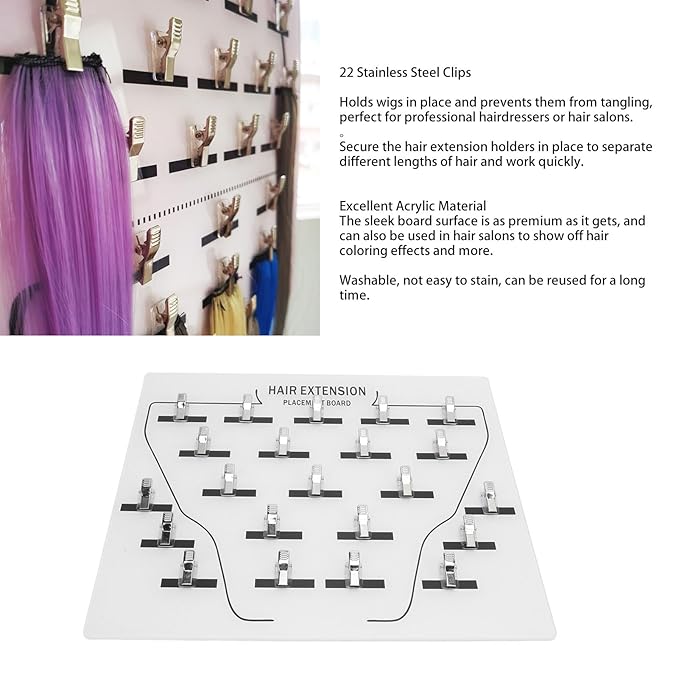 Tape in Placement Board Acrylic Hair Extension Stand Hair Display Holder Rack for Hair Extensions Multi Function Wig Display Holder Hairdresser Hair Salon Accessories (White) (White)