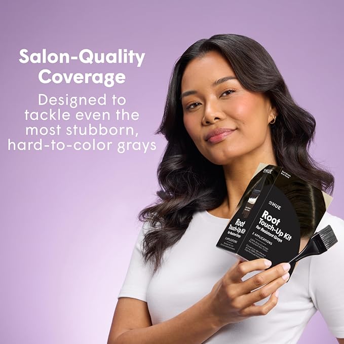 dpHUE Root Touch-Up Kit for Resistant Grays Light Brown - Permanently Cover Difficult Stubborn Gray Hair - 2 Applications Included - Vegan &amp Leaping Bunny Certified
