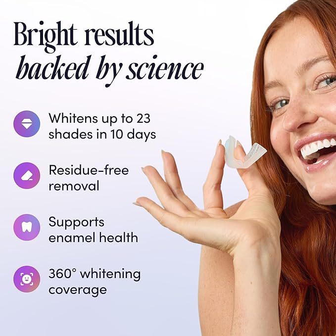 Teeth Whitening U-Wraps ? 10 Treatments ? 15% Hydrogen Peroxide Enamel-Safe No Harsh Sensitivity ? Patented Strip Design with Aloe Calendula &amp Peppermint ? Fast Even Whitening