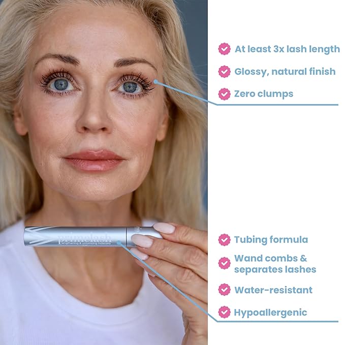 Prime Prometics PrimeLash Mascara for Older Women ? Volumizing Incredible Length in 2 Coats ? Long-Stay Zero Clumps Hypoallergenic (Black)