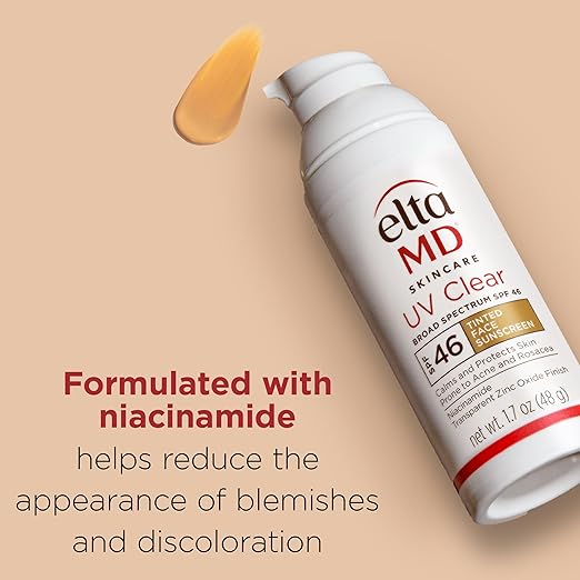 EltaMD UV Clear Tinted Face Sunscreen SPF 46 Oil- Free with Zinc Oxide Dermatologist Recommended
