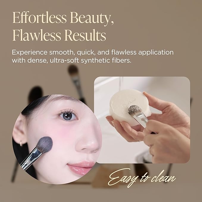 Piccasso PONY14 Makeup Brush? Soft Tapered Blush &amp Highlighter Applicator for Face Makeup Fluffy Powder Finish with Soft Hair Small Size for Precision Professional Korean Beauty Essential