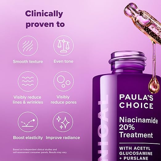 Paula's Choice CLINICAL 20% Niacinamide Vitamin B3 Concentrated Face Serum Anti-Aging Serum for Face Treatment for Discoloration &amp Minimizing Large Pores Fragrance-Free 0.67oz