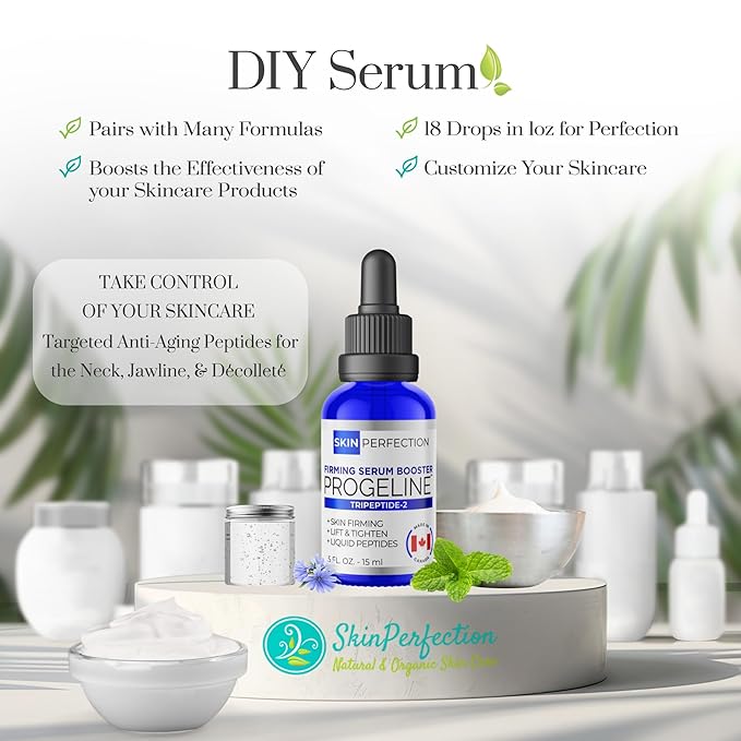 Skin Perfection Firming Serum Booster with Progeline Peptide Repair Serum Neck and Face Progeline Cream Upgrade Trifluoroacetyl Tripeptide-2 Anti-aging Diy .5 Fl Oz