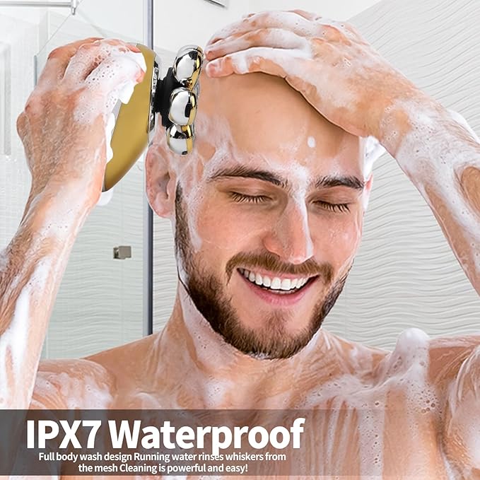 7D Floating Head Shaver for Bald MenIPX7 Waterproof Shaving Grooming Kit5 in 1 Men's Electric RazorDry/Wet Shaver for Home/TravelNice Trimmer Gift for DadHusbandBoyfriend