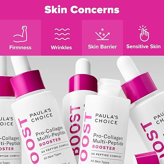 Paula?™s Choice Pro-Collagen Multi-Peptide Booster Face Serum for Wrinkles Serum for Face Supports Collagen Production with Plumping Hyaluronic Acid &amp Amino Acids Fragrance-Free 0.67oz