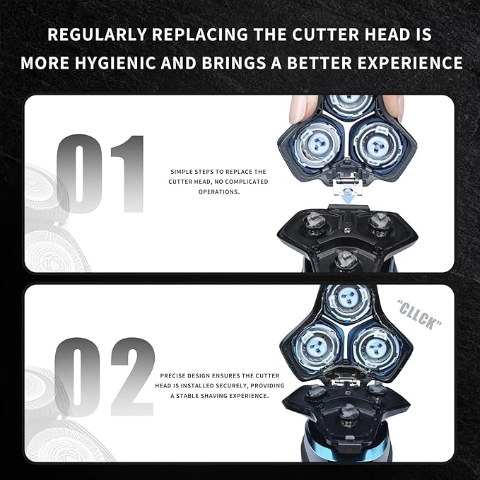 SH71/50 Shaving Heads Compatible with Phili*s Shavers Series S5000 (S5XXX)S7000 (S7XXX) for SH60/70 and SH70/70 (Black)